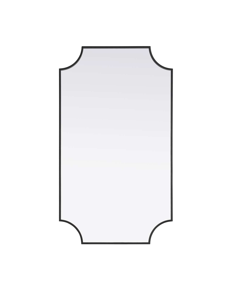 MR3D2442BLK 24 x 42 in. Rectangle Notched Metal Mirror, Black