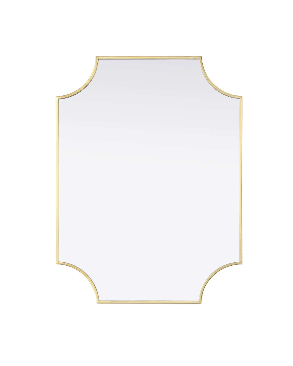 MR3D2736BRA 27 x 36 in. Notched Metal Mirror, Brass