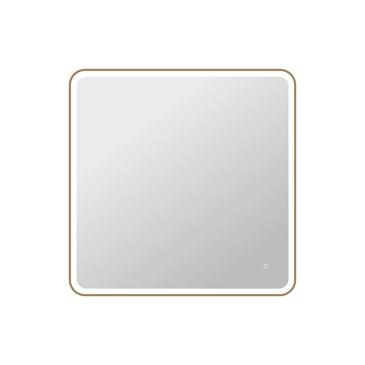 MRE6A4242SG 42 x 42 in. Square LED Front & Backlit Wall Mirror, Satin Gold