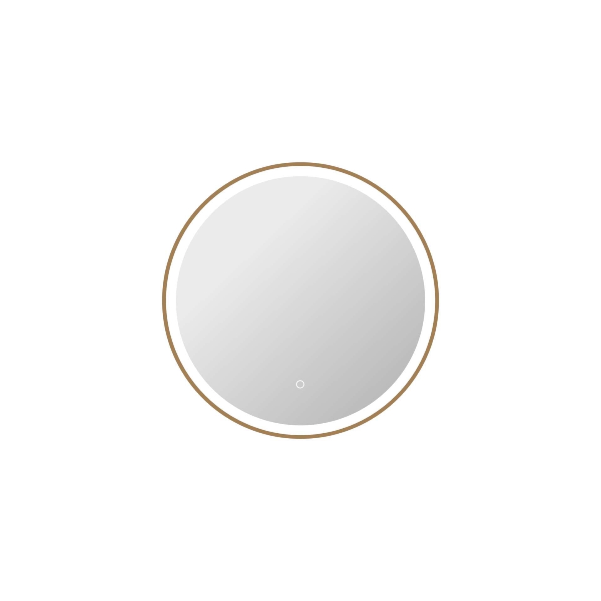 MRE6B28SG 28 in. Round LED Front & Backlit Wall Mirror, Satin Gold