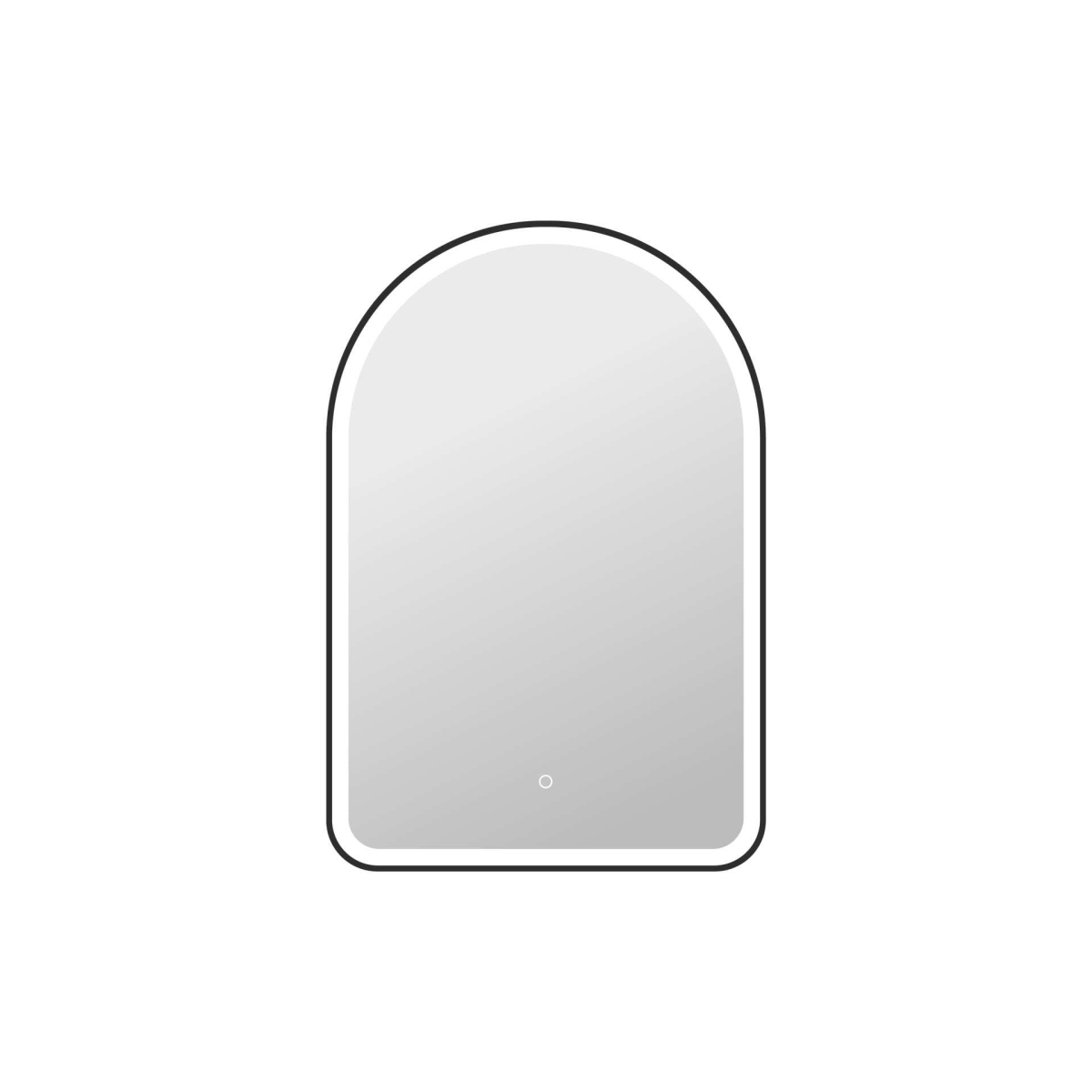 MRE6D2740BK 40 in. Arch LED Front & Backlit Wall Mirror, Black