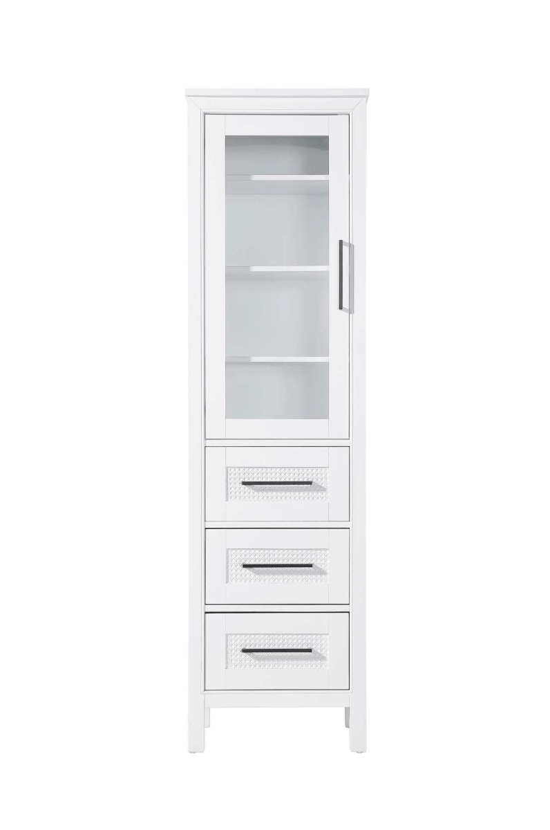 SC295C20WH 20 in. Alina Bath Storage Glass Cabinet, White
