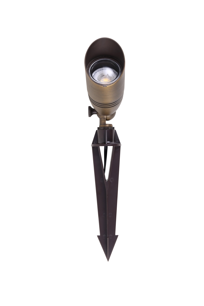 C028L 2 x 7 in. Aera Landscape Cast Brass Spot Light, Antique Brass