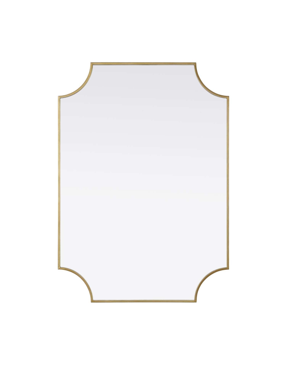 MR3D3042BRA 30 x 42 in. Notched Metal Mirror, Brass
