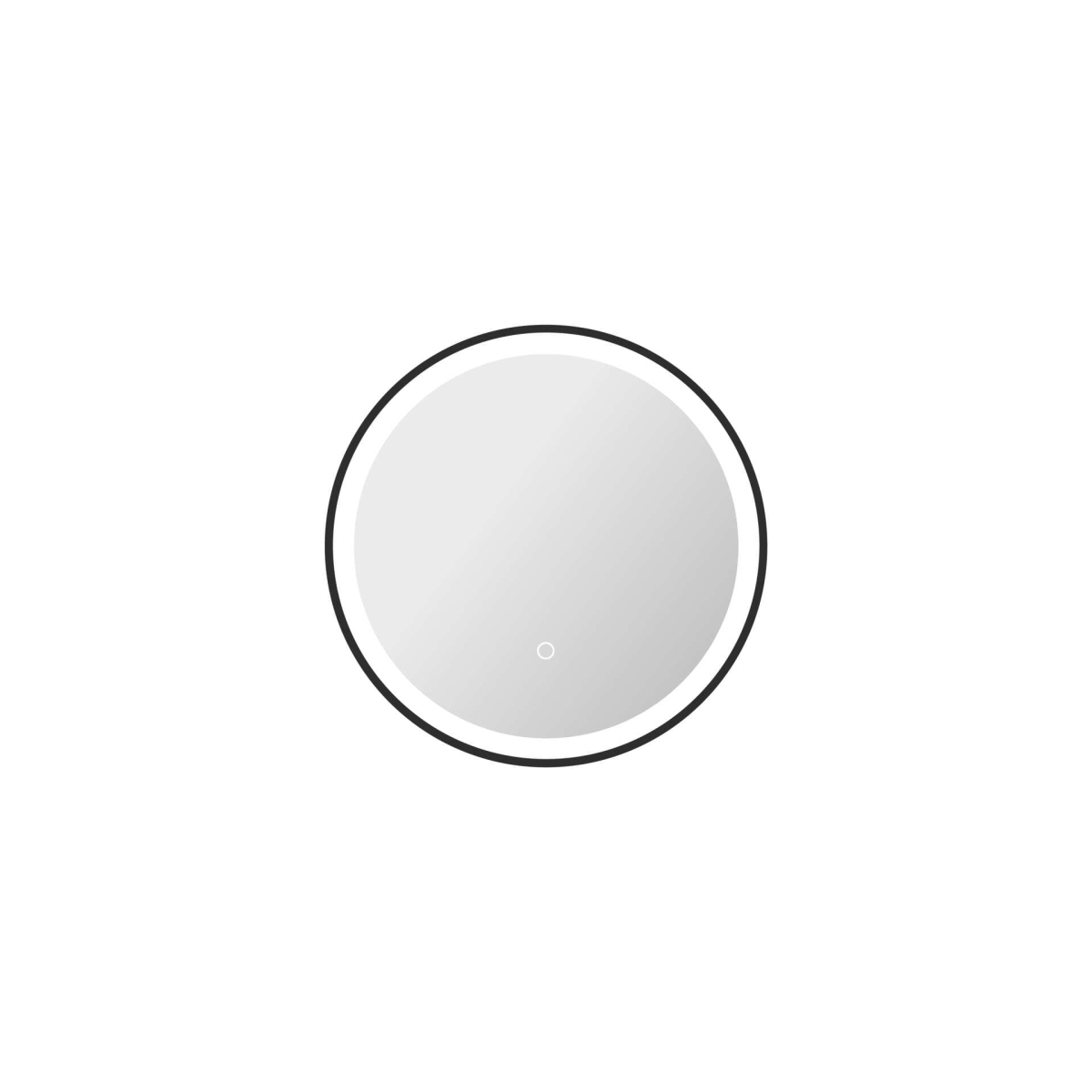 MRE6B21BK 21 in. Round LED Front & Backlit Wall Mirror, Black