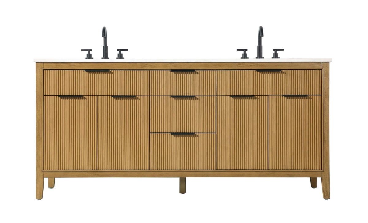VF29872DHT 72 in. Double Bathroom Vanity, Honey Teak
