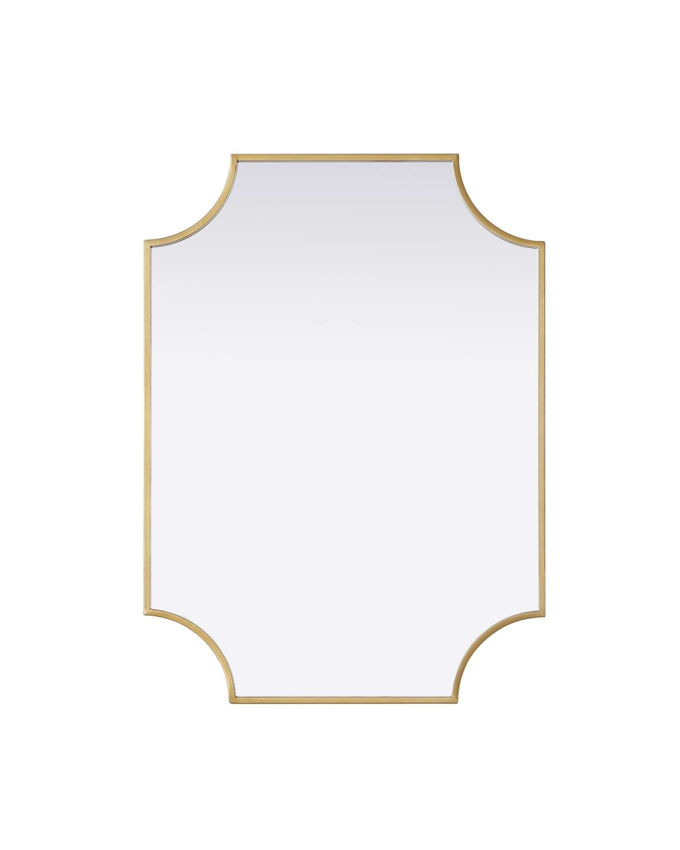 MR3D2230BRA 22 x 30 in. Notched Rectangle Metal Mirror, Brass