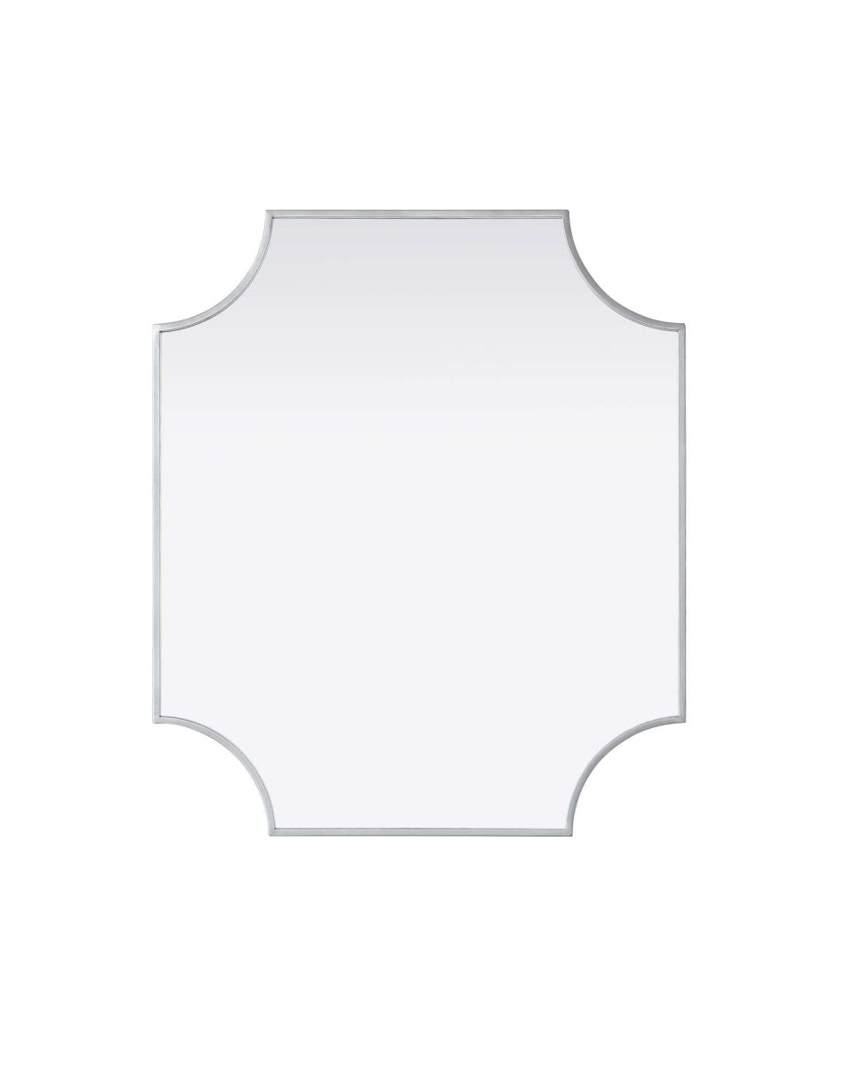 MR3D2732SIL 27 x 32 in. Notched Metal Mirror, Silver
