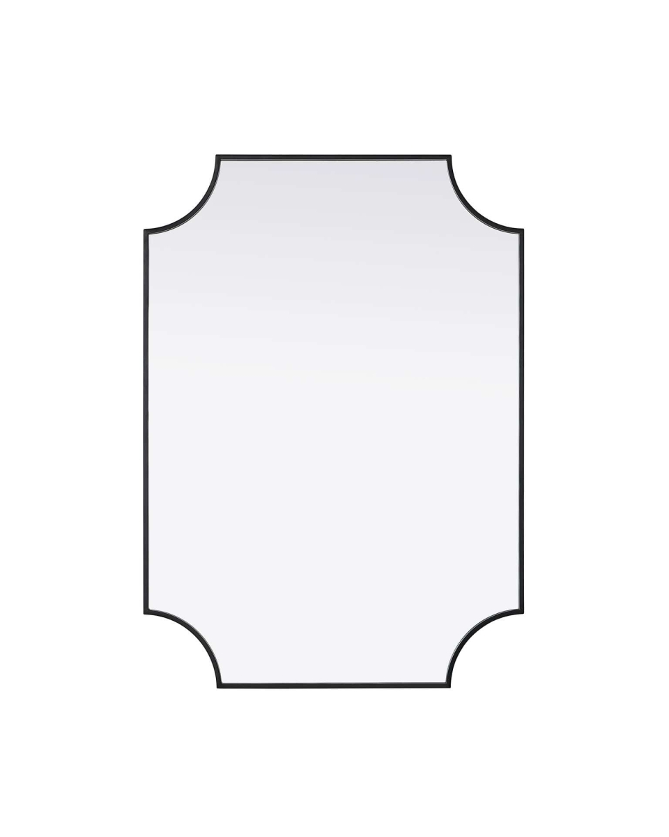 MR3D3042BLK 30 x 42 in. Notched Metal Mirror, Black