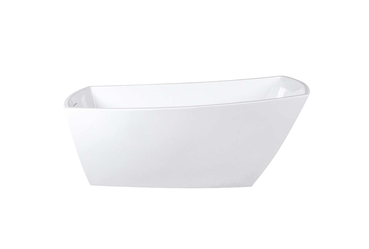 BT21267GW-PCH 67 in. Brock Soaking Single Slipper Rectangular Bathtub, Glossy White & Polished Chrome