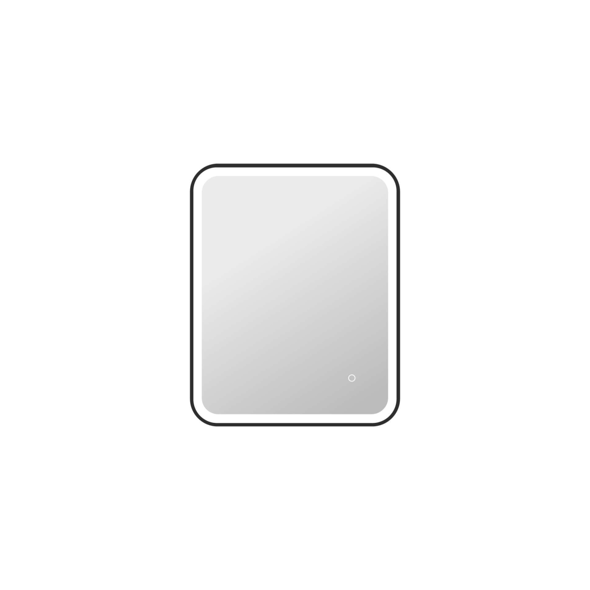 MRE6A2430BK 30 in. Rectangle LED Front & Backlit Wall Mirror - Black
