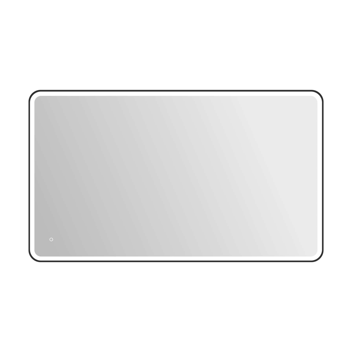 MRE6A4272BK 72 x 42 x 2 in. Round LED Front & Backlit Wall Mirror, Black