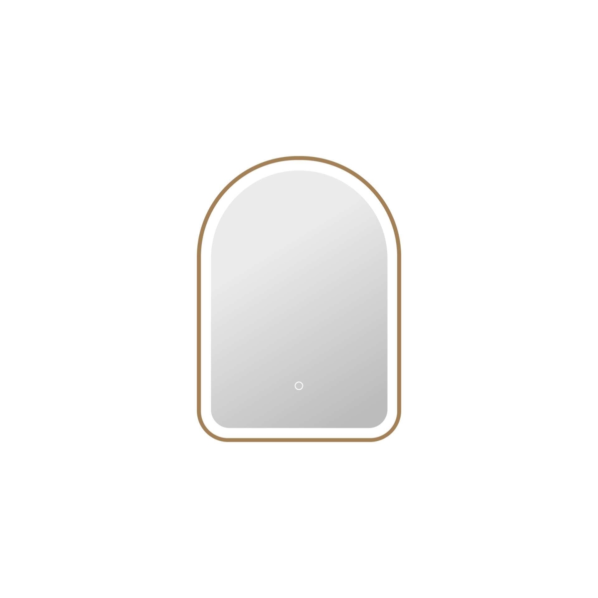 MRE6D2028SG 28 in. Arch LED Front & Backlit Wall Mirror, Satin Gold
