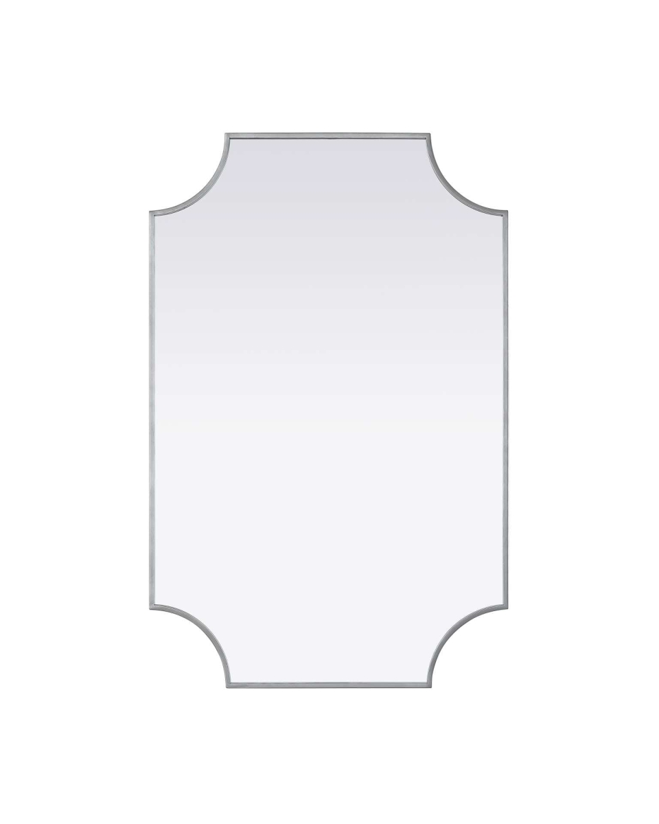 MR3D2742SIL 27 x 42 in. Rectangle Notched Metal Mirror, Silver