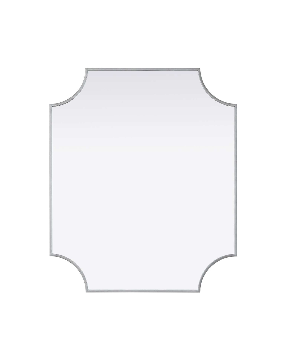 MR3D3036SIL 30 x 36 in. Notched Metal Mirror, Silver