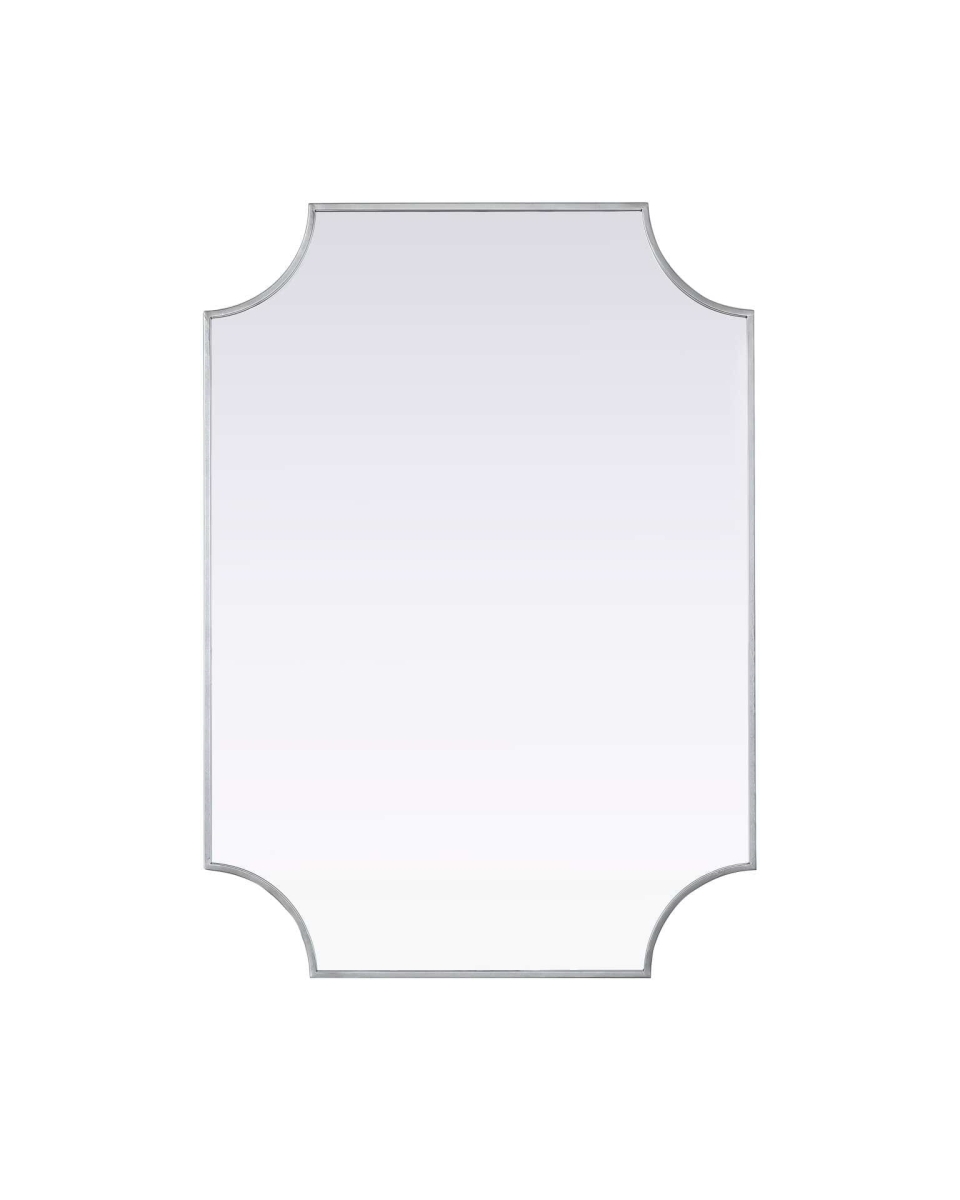 MR3D3042SIL 30 x 42 in. Notched Metal Mirror, Silver