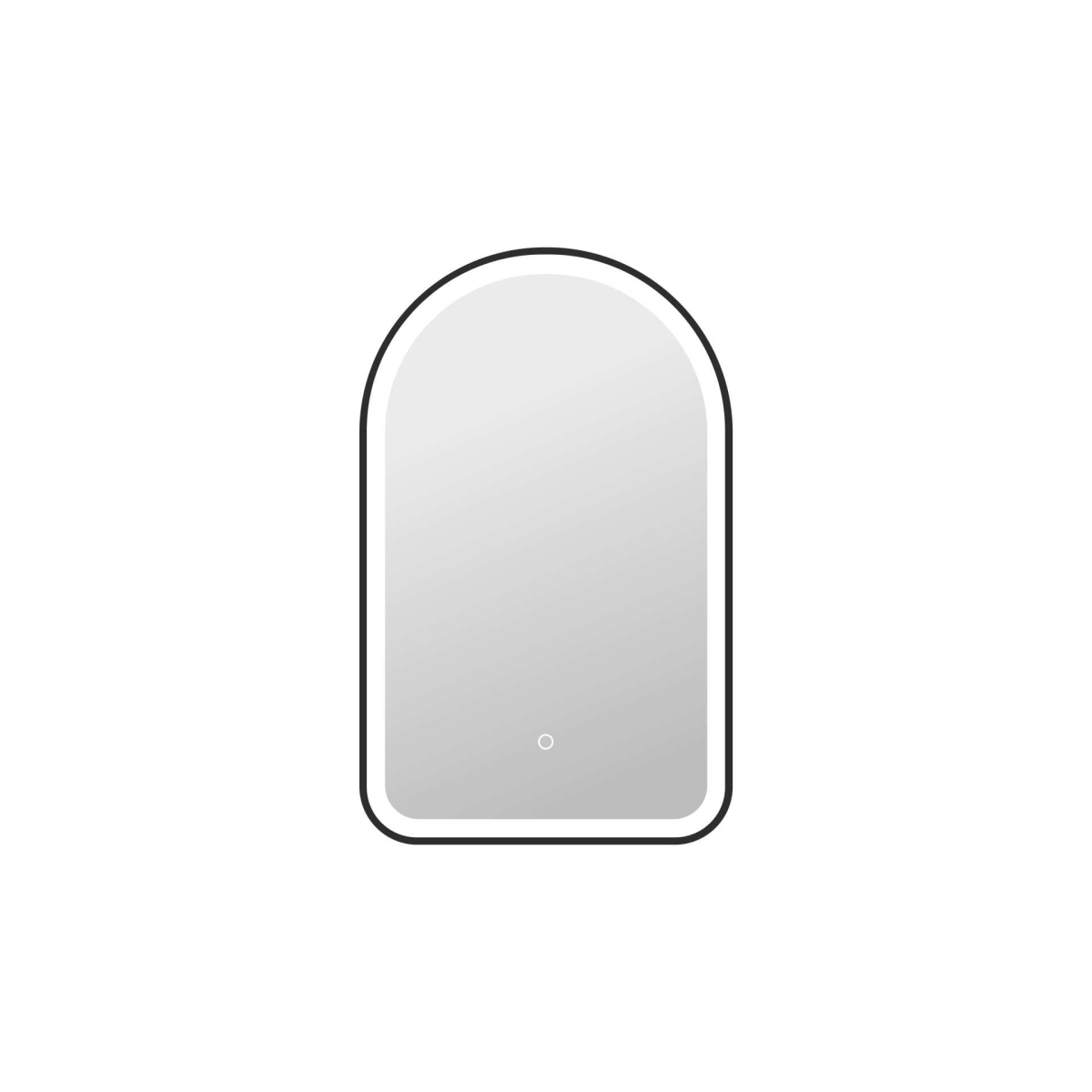 MRE6D2032BK 32 in. Arch LED Front & Backlit Wall Mirror, Black
