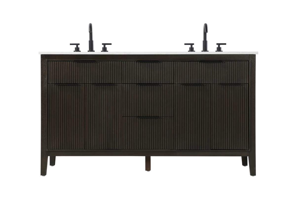 VF29860DCO 34 x 22 x 60 in. Double Bathroom Vanity, Chocolate Oak