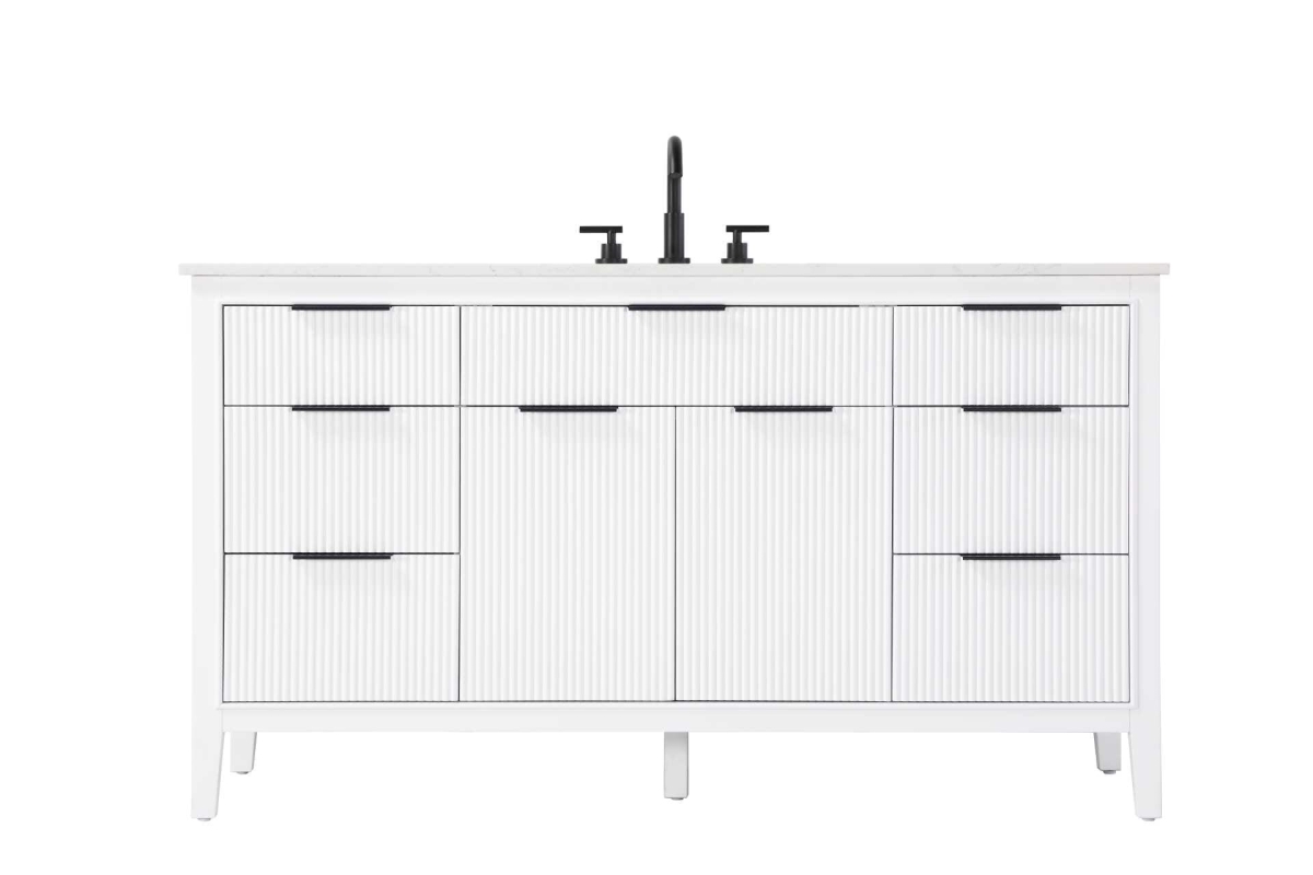 VF29860WH 34 x 22 x 60 in. Single Bathroom Vanity, White