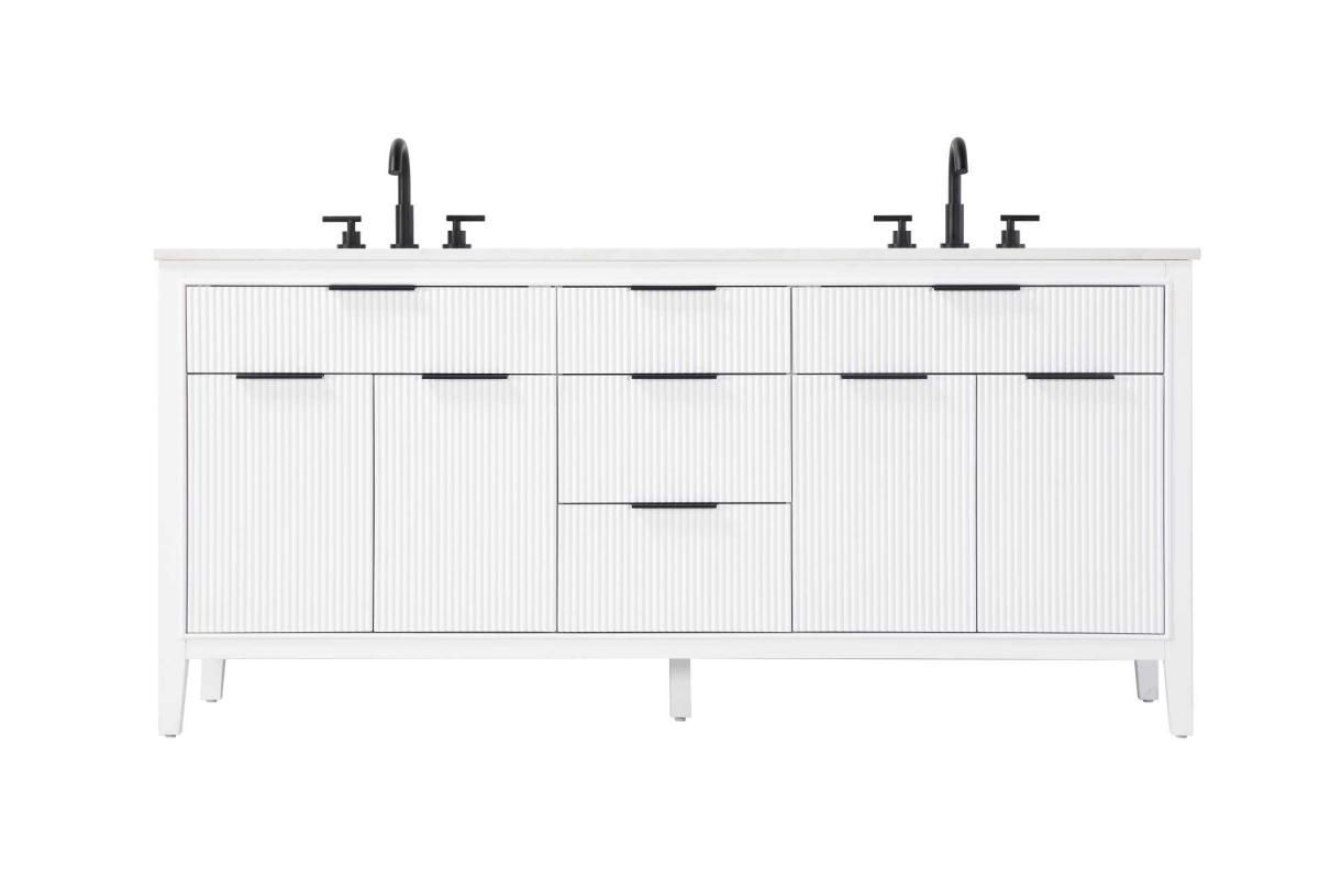 VF29872DWH 34 x 22 x 72 in. Double Bathroom Vanity, White