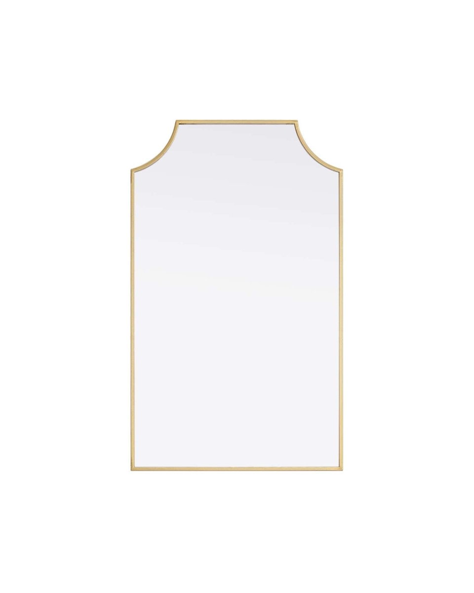 MR3B2236BRA 22 x 36 in. Rectangle Notched Metal Mirror, Brass