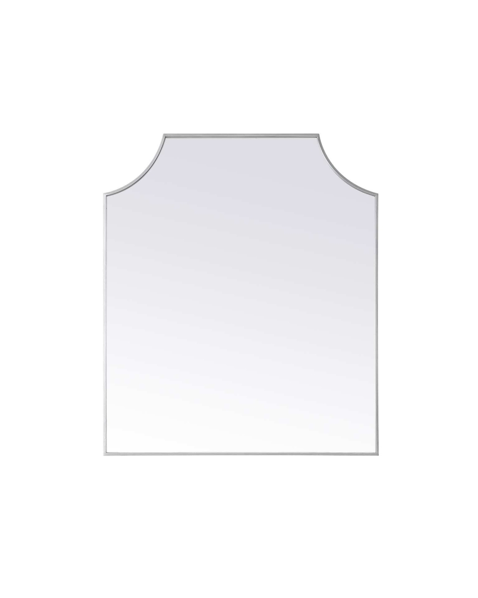 MR3B3642SIL 36 x 42 in. Rectangle Notched Metal Mirror, Silver