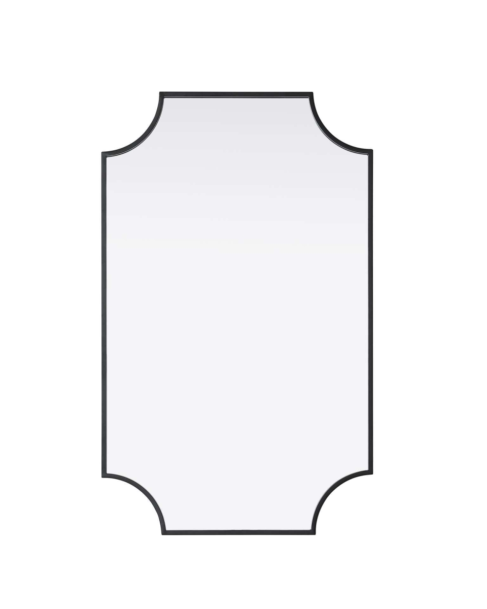 MR3D2236BLK 22 x 36 in. Rectangle Notched Metal Mirror, Black