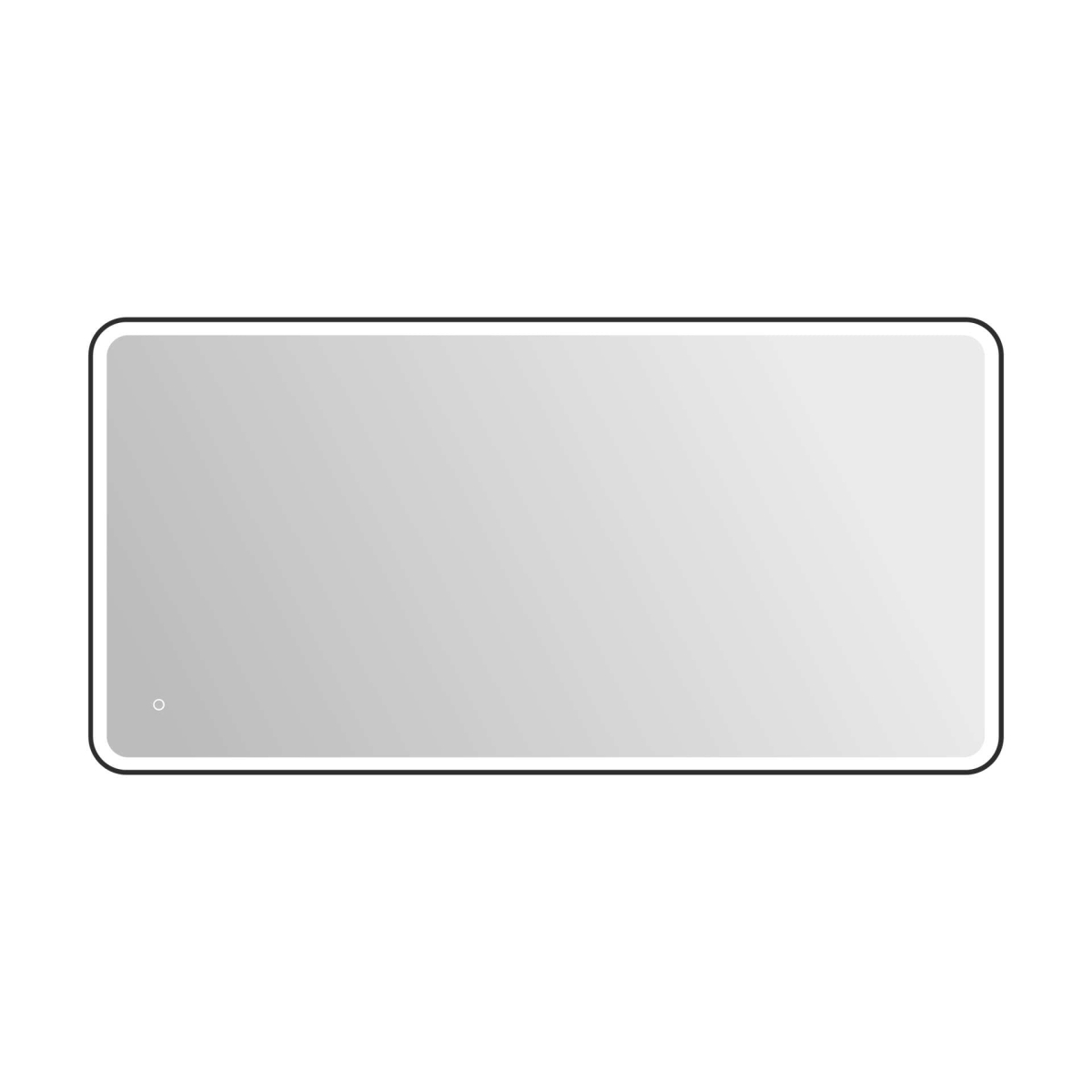 MRE6A3672BK 72 Round LED Front & Backlit Wall Mirror, Black
