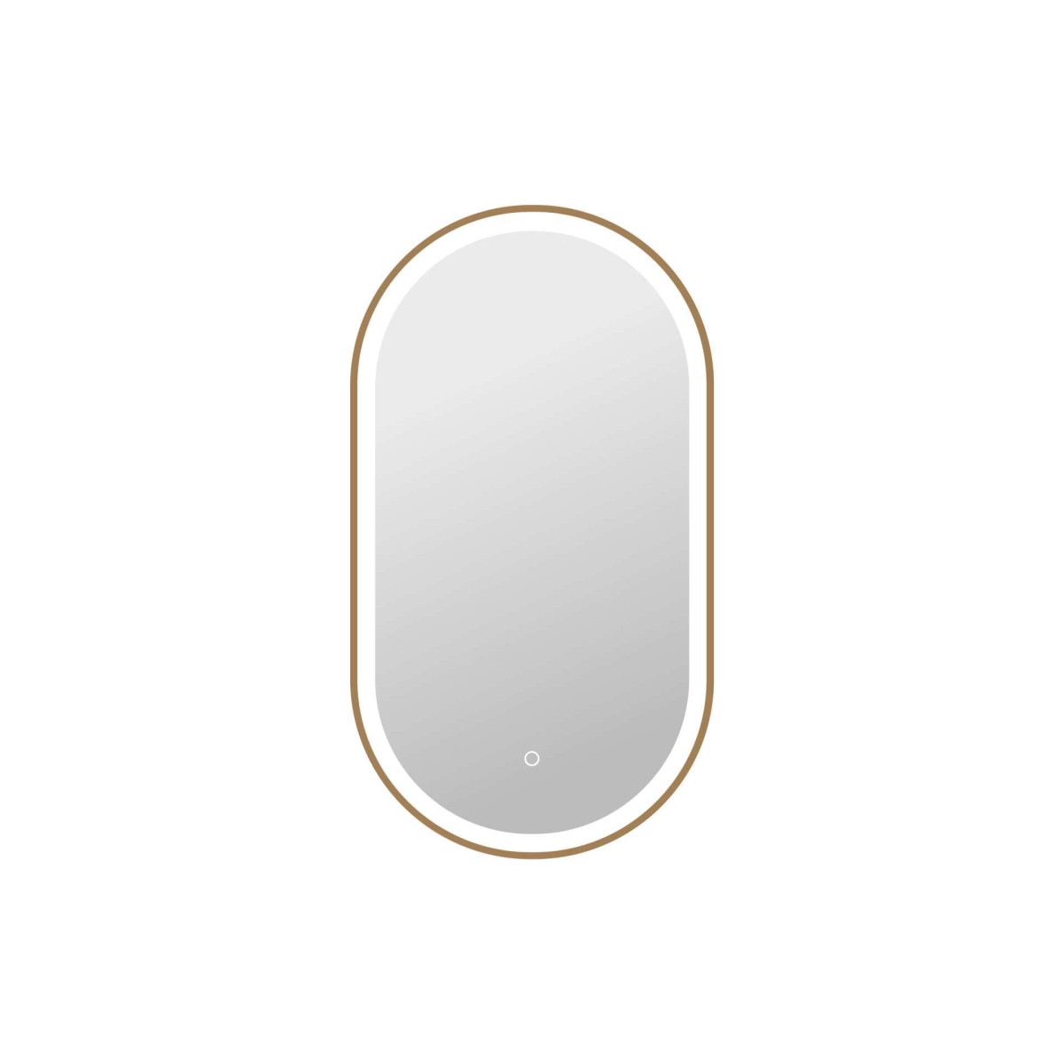 MRE6C2036SG 36 in. Oval LED Front & Backlit Wall Mirror, Satin Gold
