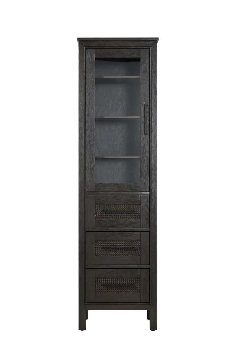 SC295C20CO 20 in. Alina Bath Storage Glass Cabinet, Chocolate Oak