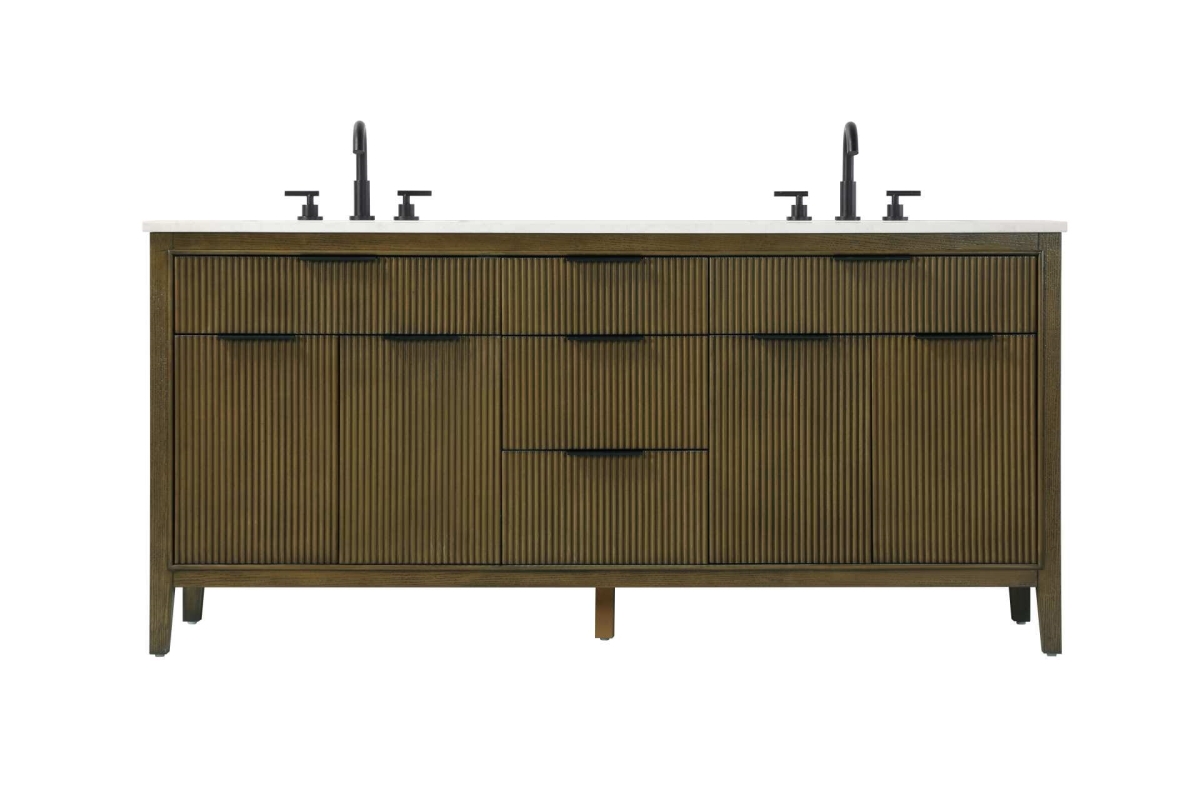 VF29872DHO 72 in. Double Bathroom Vanity, Hazel Oak