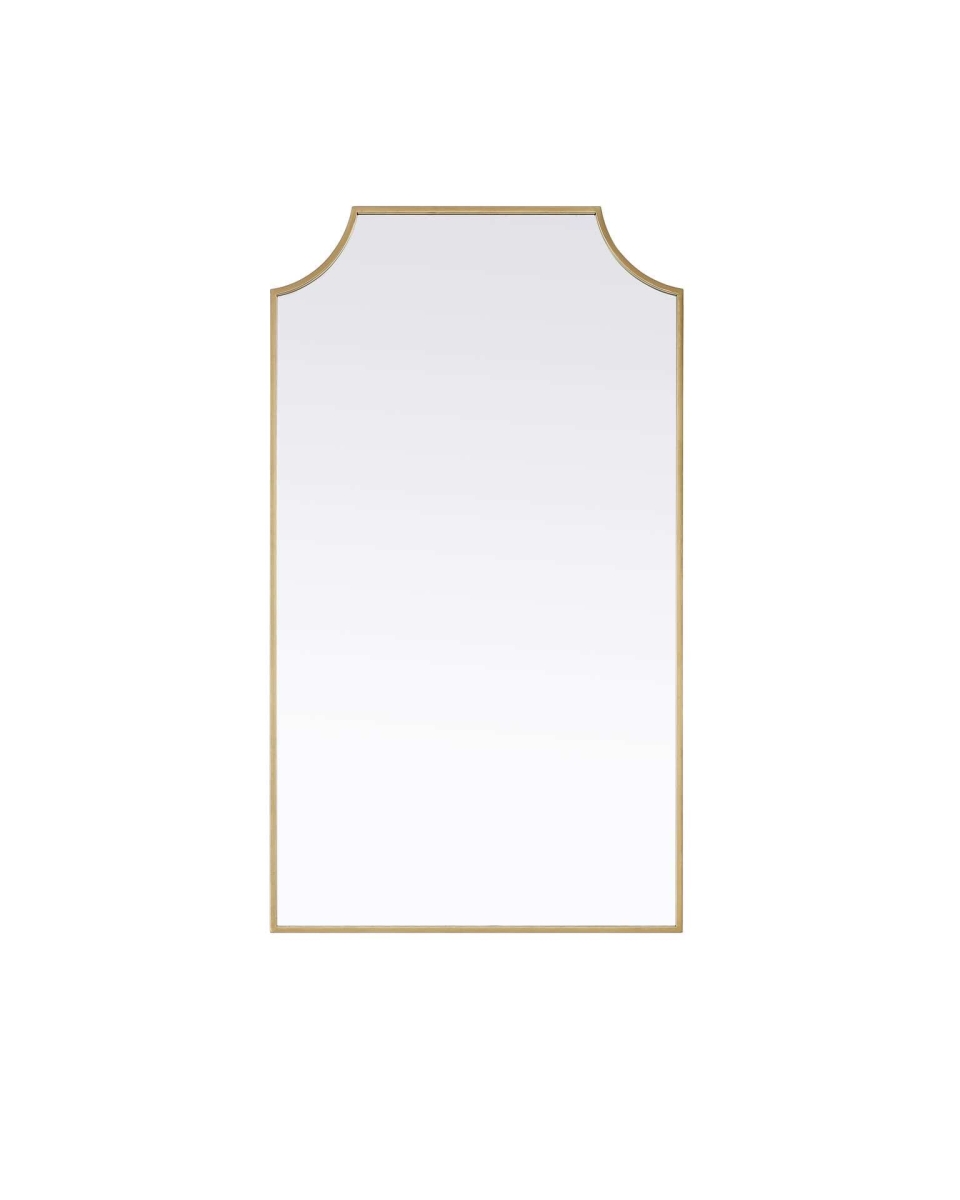 MR3B2442BRA 24 x 42 in. Notched Metal Mirror, Brass