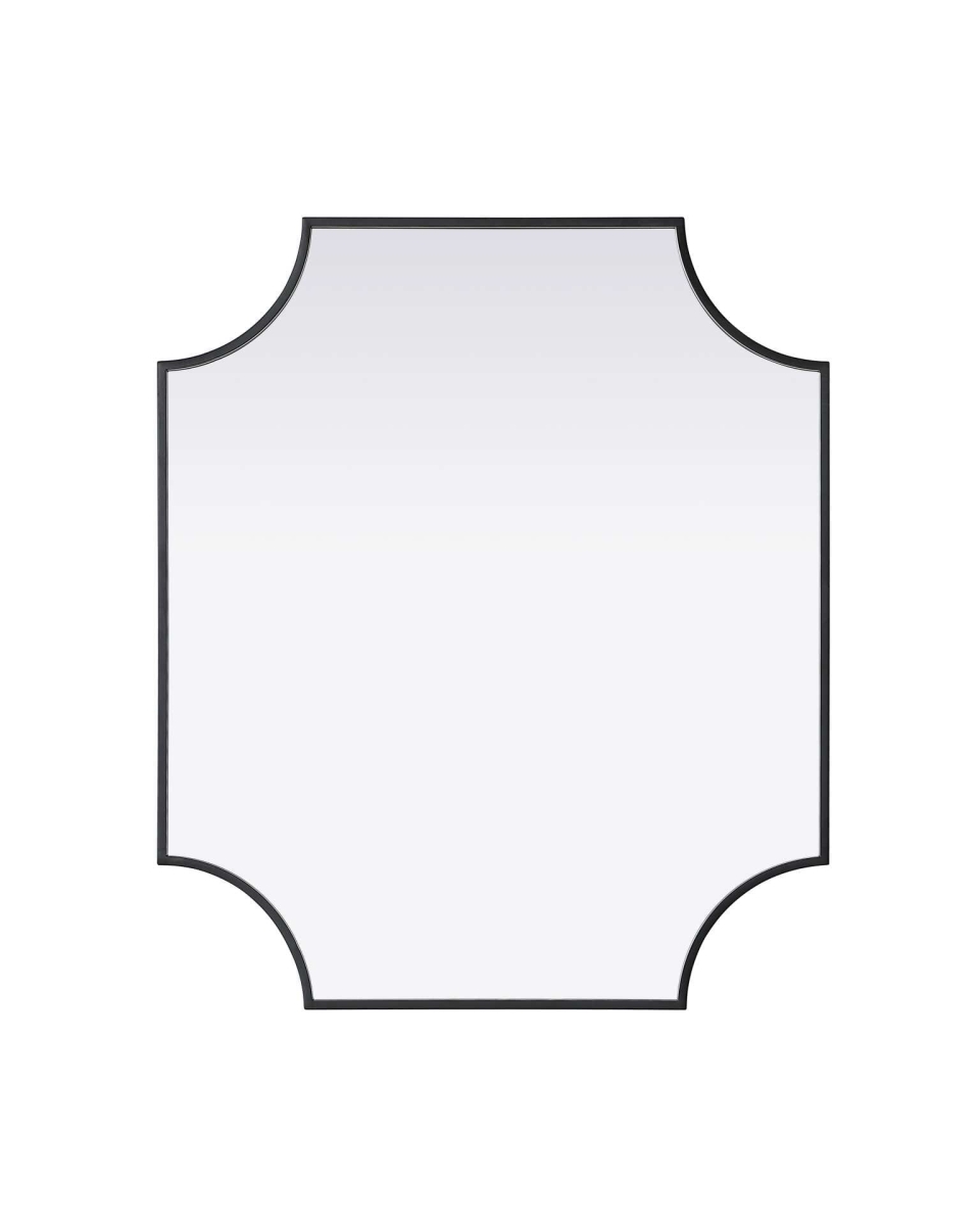MR3D2732BLK 27 x 32 in. Rectangle Notched Metal Mirror, Black