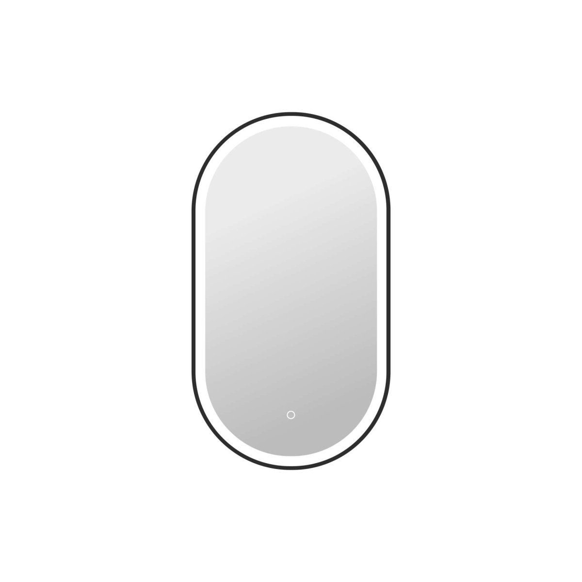 MRE6C2036BK 36 in. Oval LED Front & Backlit Wall Mirror, Black