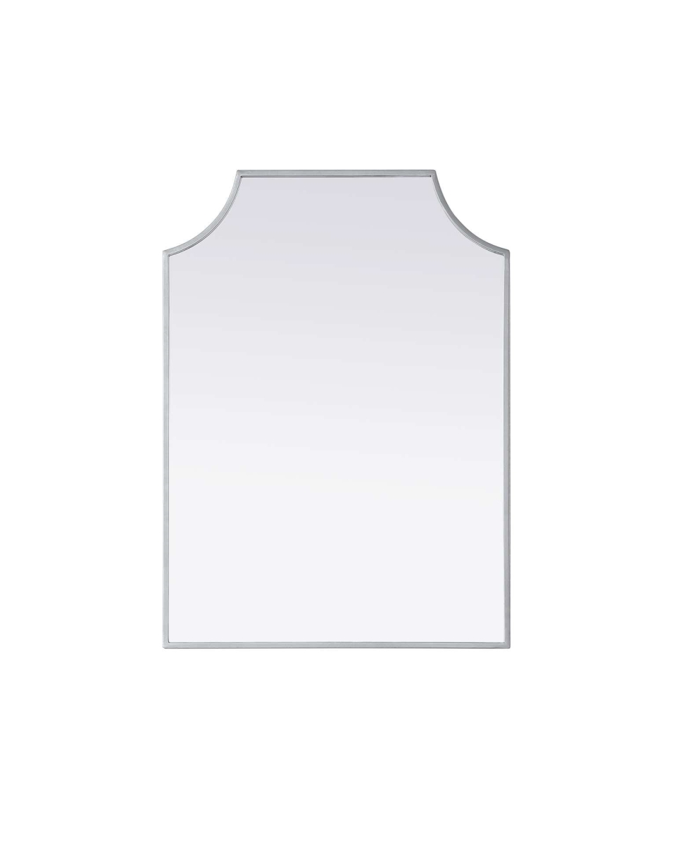 MR3B2230SIL 22 x 30 in. Rectangle Notched Metal Mirror, Silver