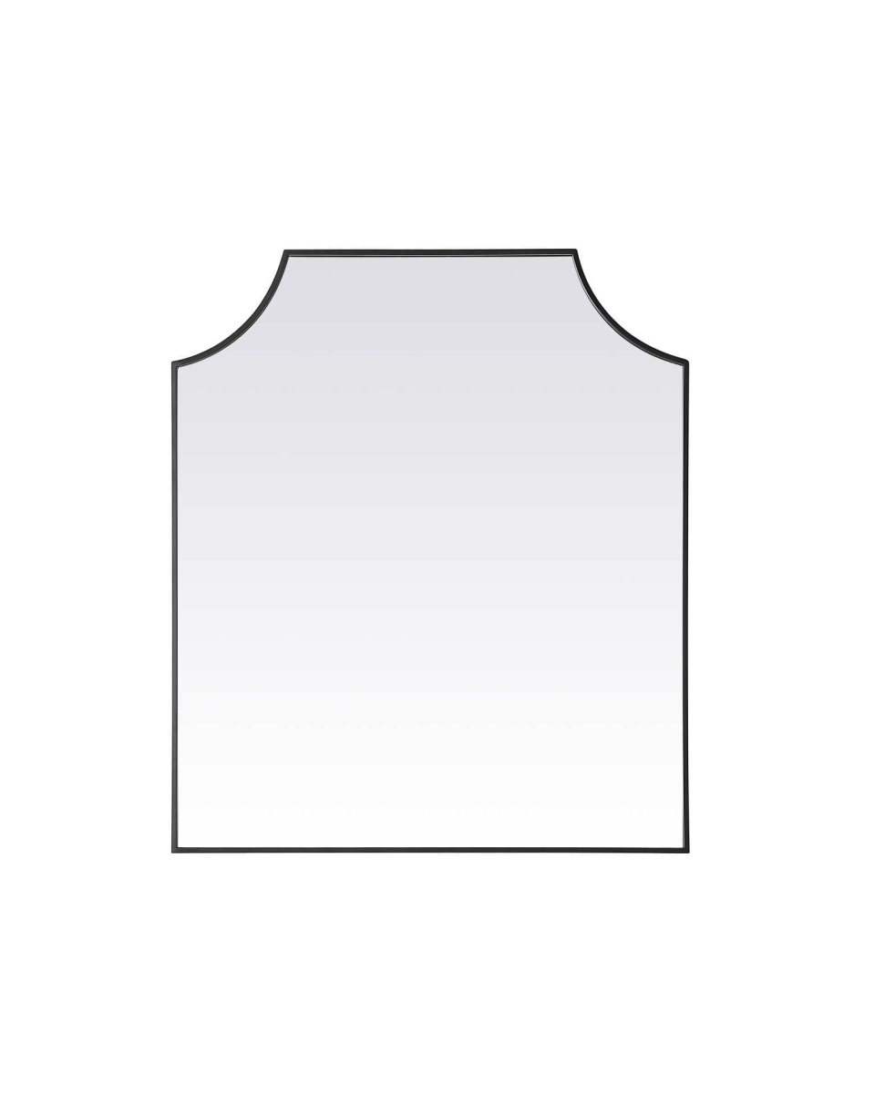 MR3B3642BLK 36 x 42 in. Rectangle Notched Metal Mirror, Black
