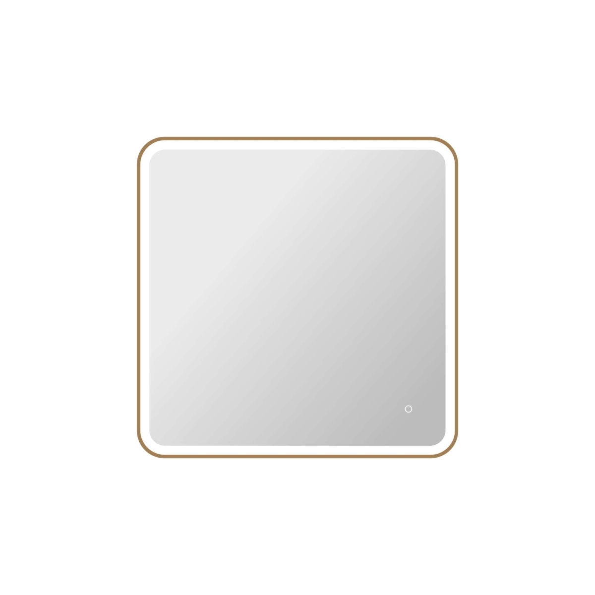 MRE6A3636SG 36 x 36 in. Square LED Front & Backlit Wall Mirror, Satin Gold
