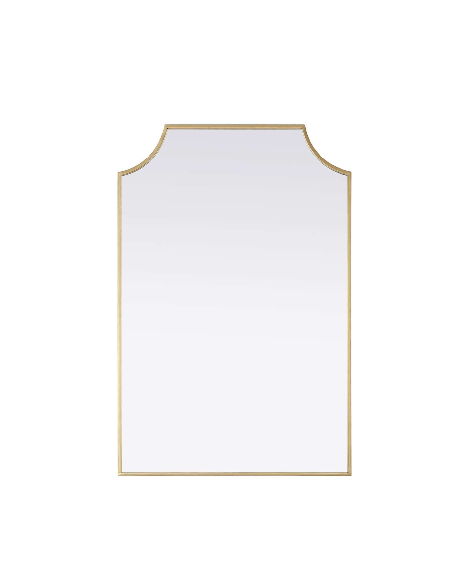 MR3B2436BRA 24 x 36 in. Notched Metal Mirror, Brass