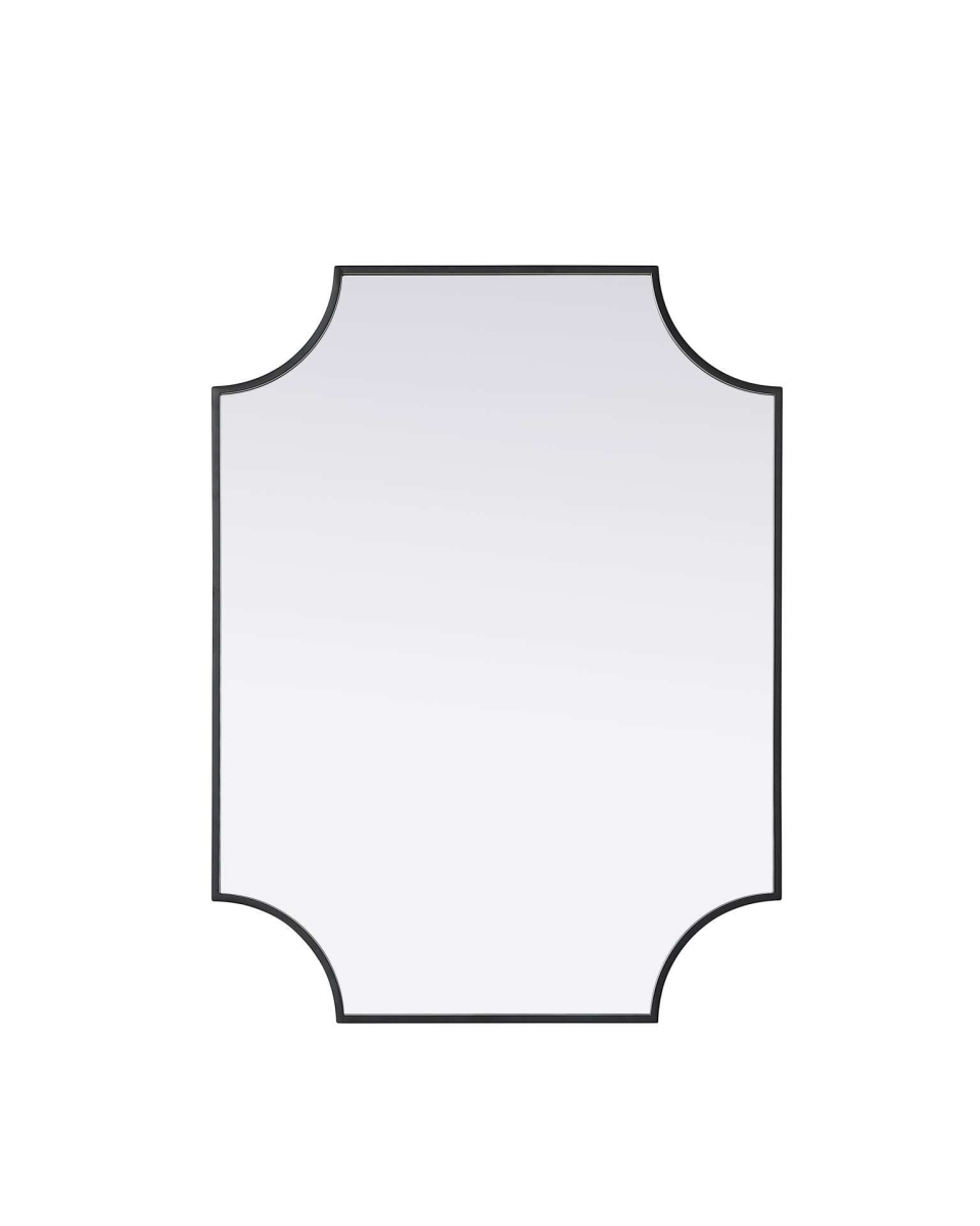 MR3D2736BLK 27 x 36 in. Rectangle Notched Metal Mirror, Black