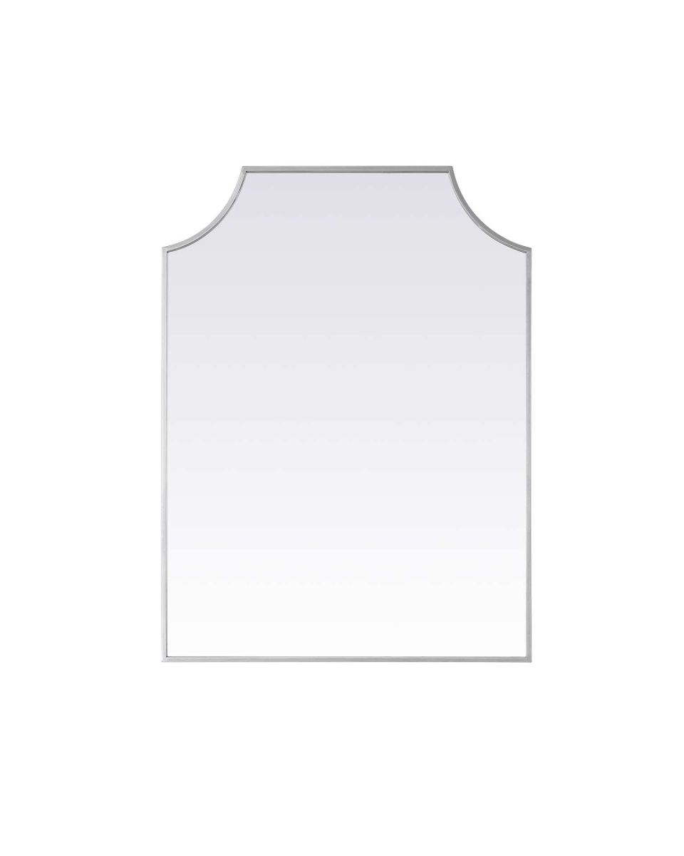 MR3B2736SIL 27 x 36 in. Rectangle Notched Metal Mirror, Silver