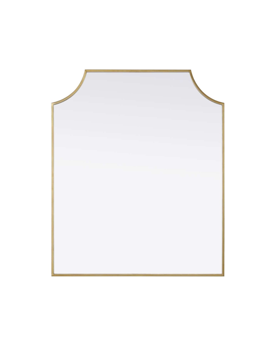 MR3B3036BRA 30 x 36 in. Notched Metal Mirror, Brass