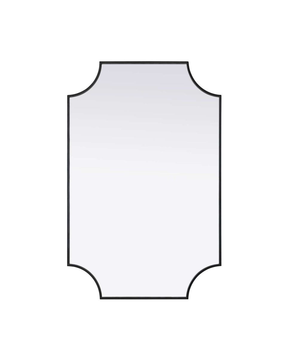 MR3D2742BLK 27 x 42 in. Rectangle Notched Metal Mirror, Black