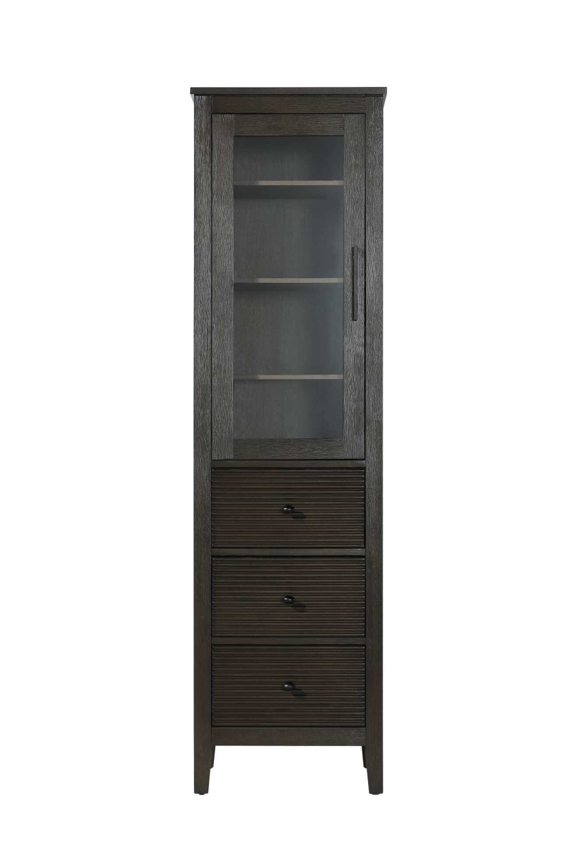 SC296C20CO 20 in. Bath Storage Glass Cabinet in Chocolate Oak