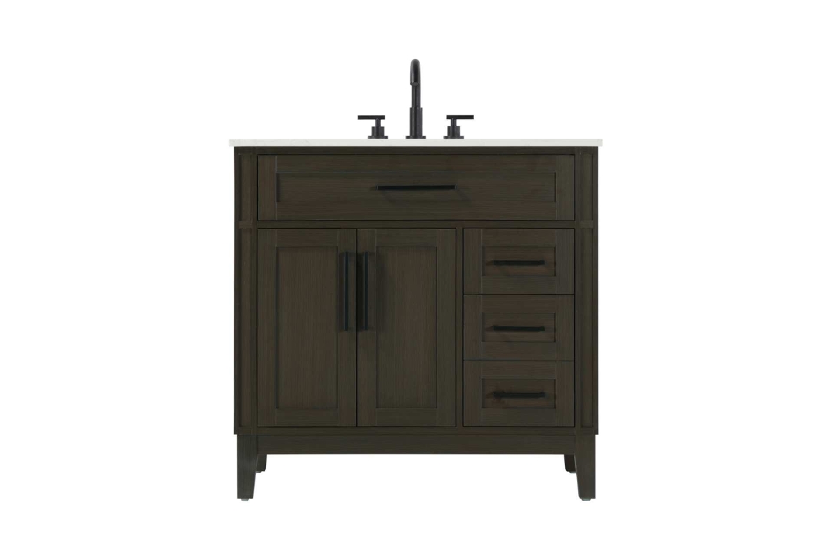 VF82536MMB 36 in. Virginia Single Bathroom Vanity, Mocha Brown