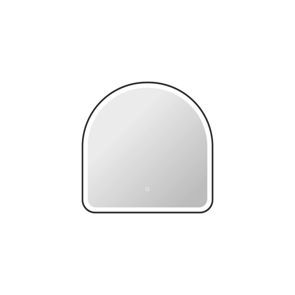 MRE6D3030BK 30 in. Arch LED Front & Backlit Wall Mirror, Black
