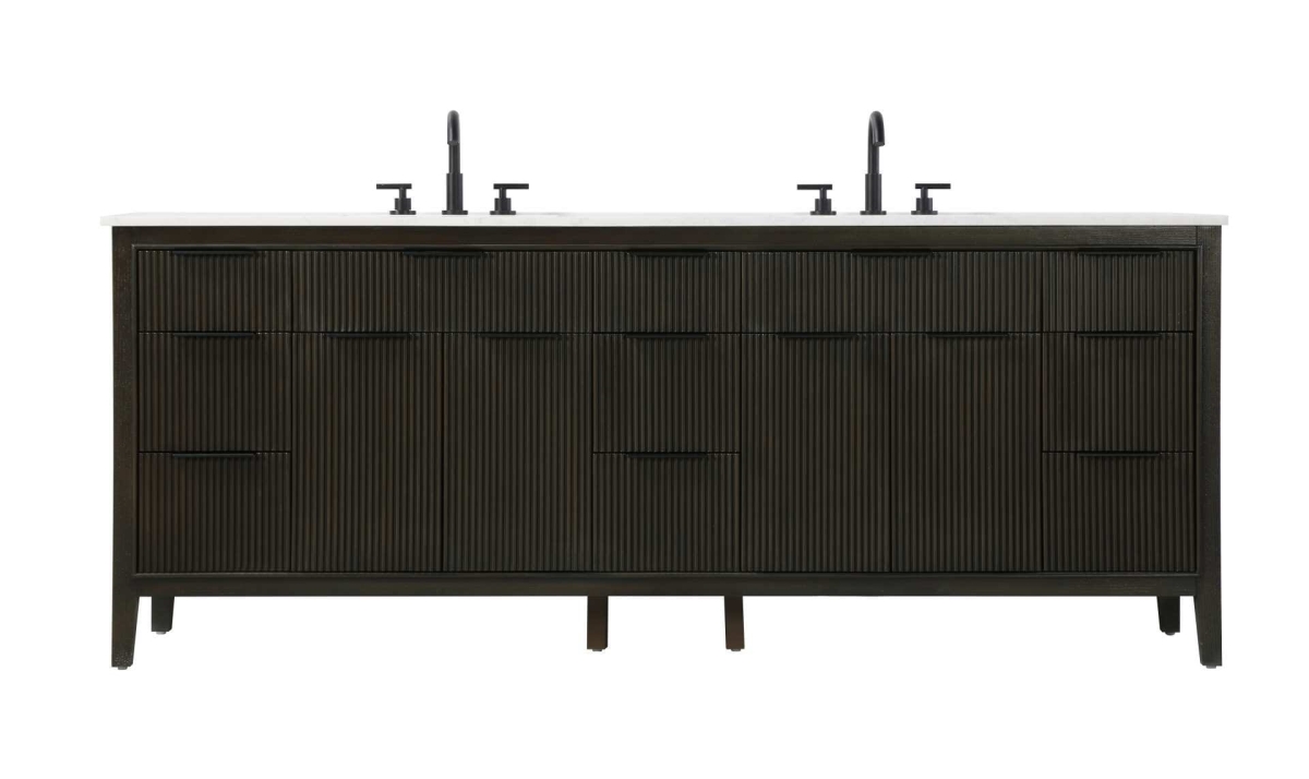 VF29884DCO 34 x 22 x 84 in. Double Bathroom Vanity, Chocolate Oak