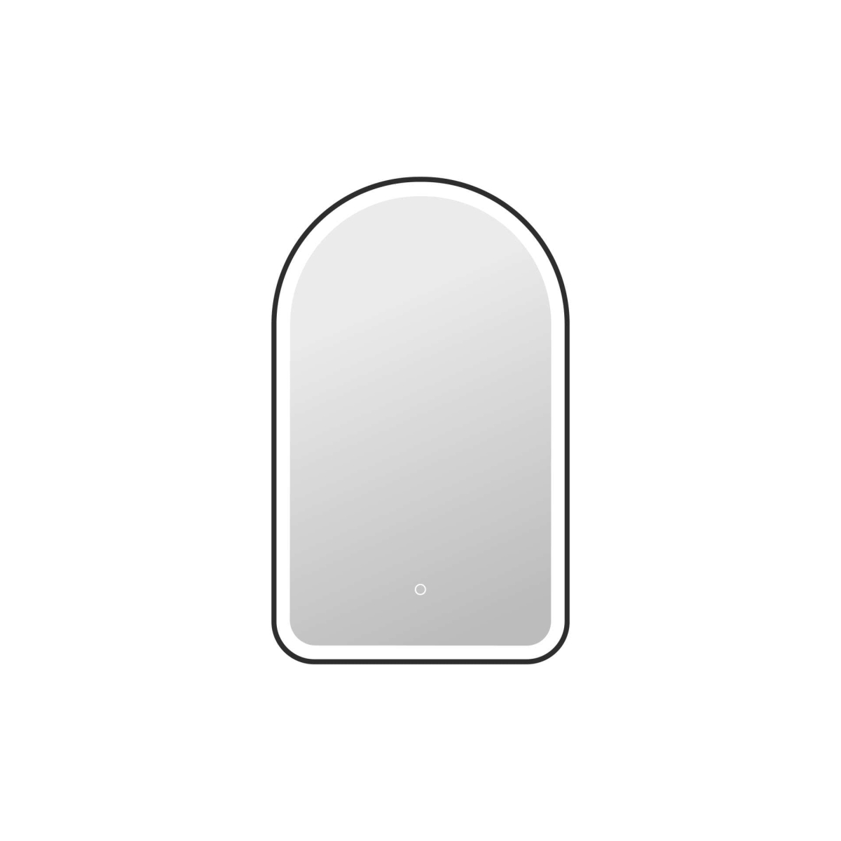 MRE6D2236BK 36 in. Arch LED Front & Backlit Wall Mirror, Black