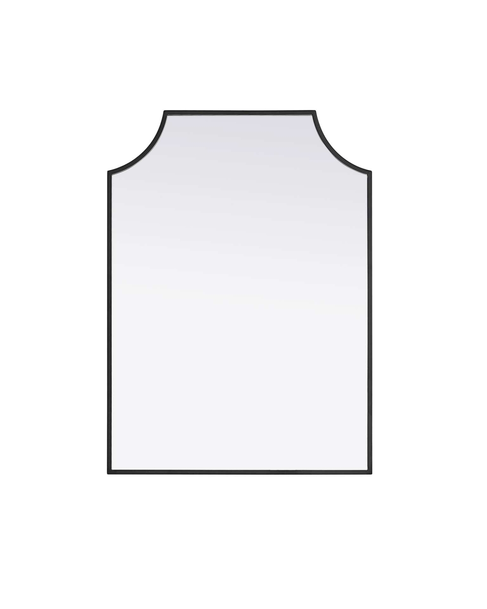 Elegant Kitchen and Bath - Notched Metal Mirror 22x30 inch - Black