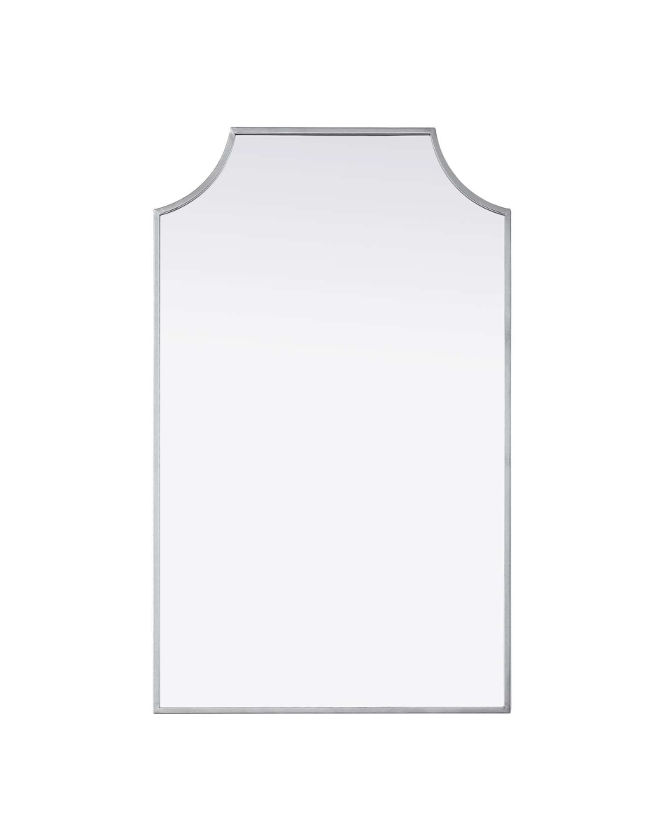 MR3B2236SIL 22 x 36 in. Rectangle Notched Metal Mirror, Silver