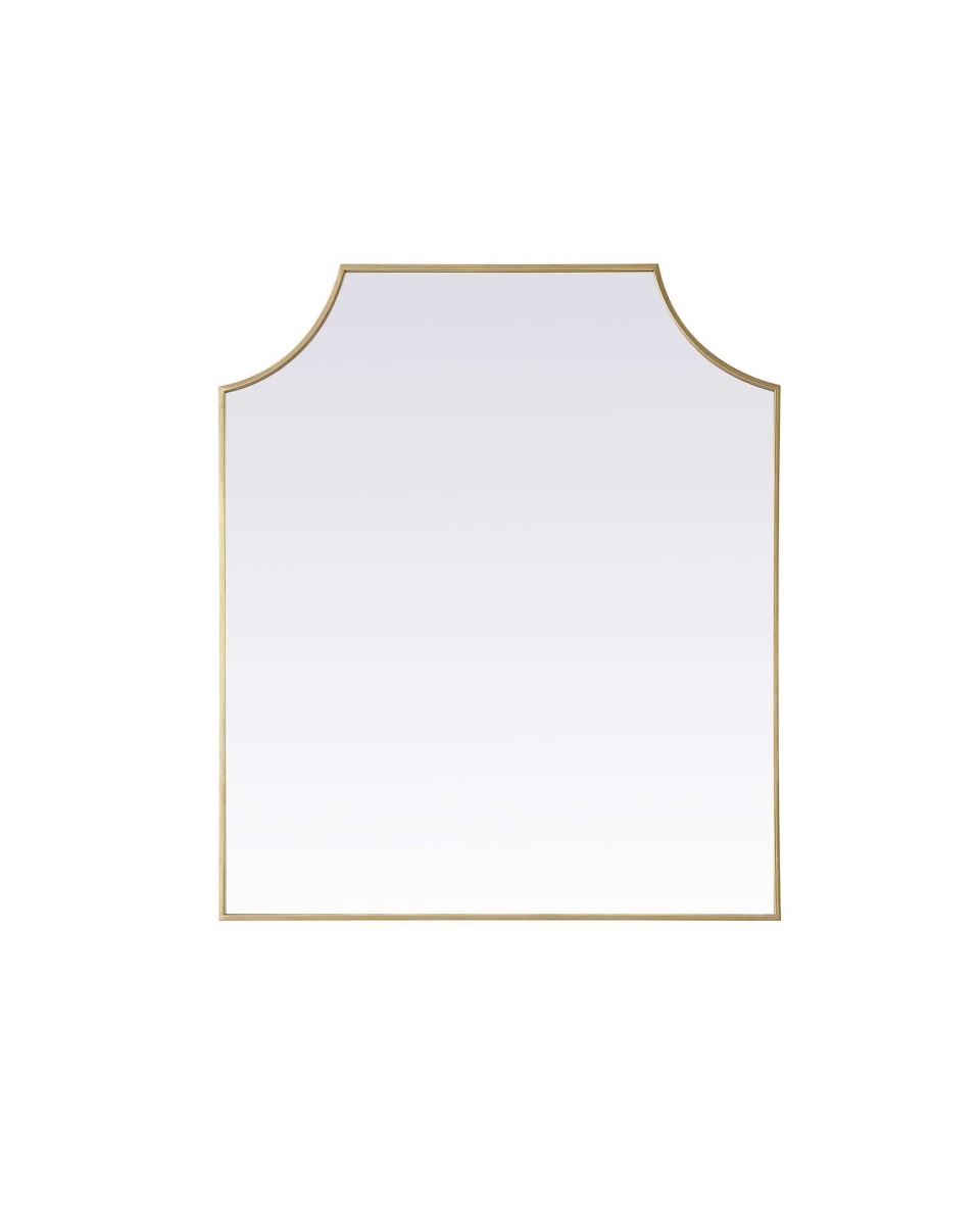 MR3B3642BRA 36 x 42 in. Notched Metal Mirror, Brass